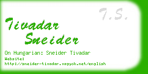 tivadar sneider business card